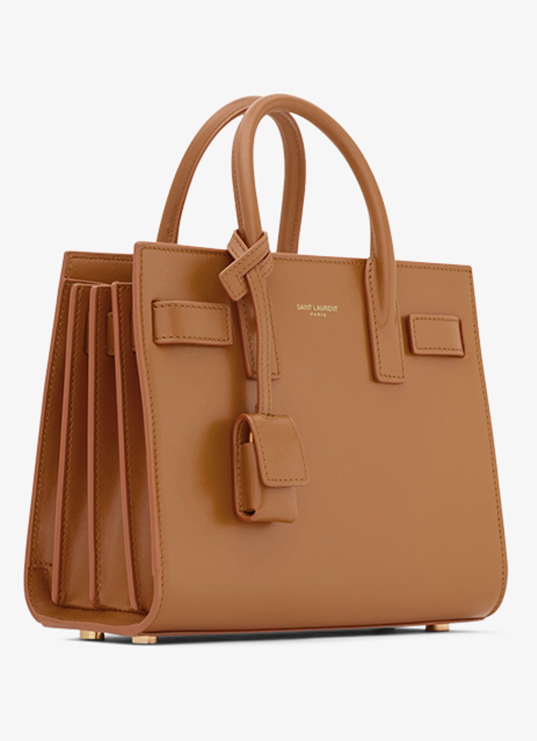 Saint Laurent Sac De Jour Nano handtas van kalfsleer - detail 3 bruin