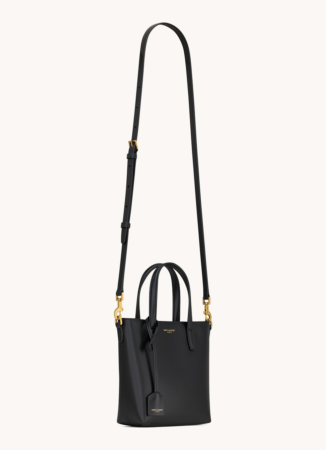 Saint Laurent Shopping Mini handtas van kalfsleer met afneembare schouderriem - detail 2 zwart