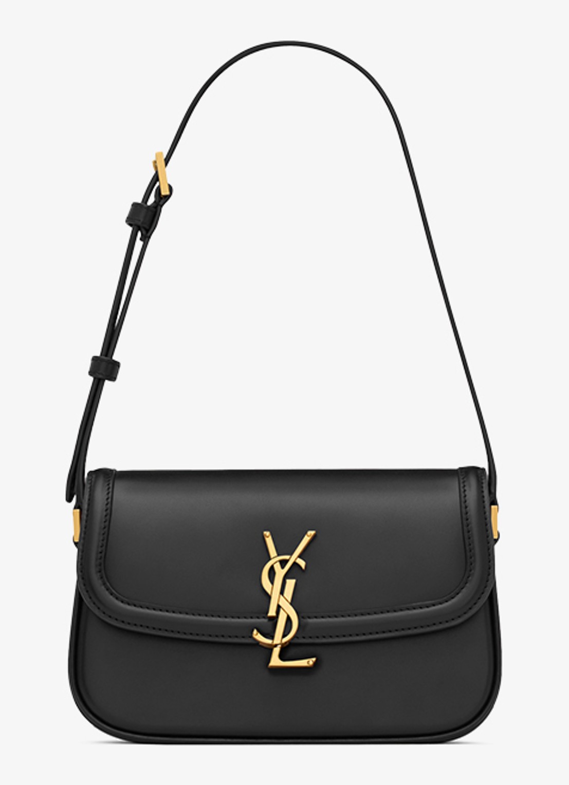 Saint Laurent Solferino Mini schoudertas van kalfsleer - voorkant 2 zwart