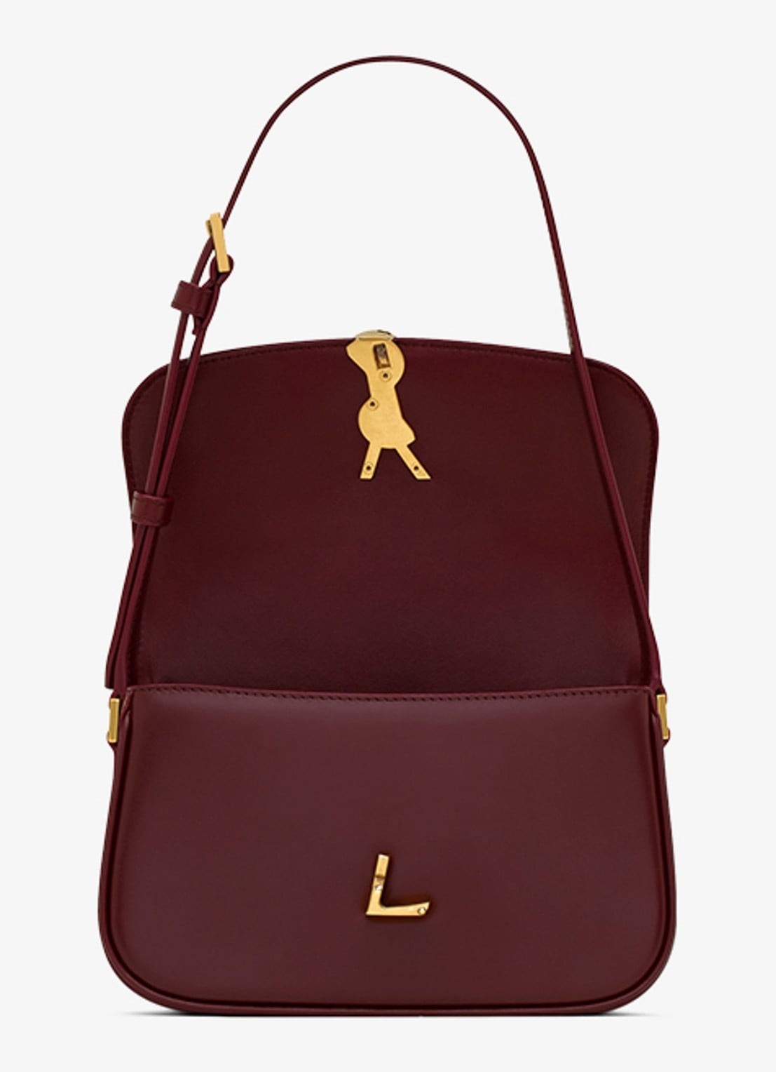 Saint Laurent Solferino Mini schoudertas van kalfsleer - detail 4 bordeauxrood