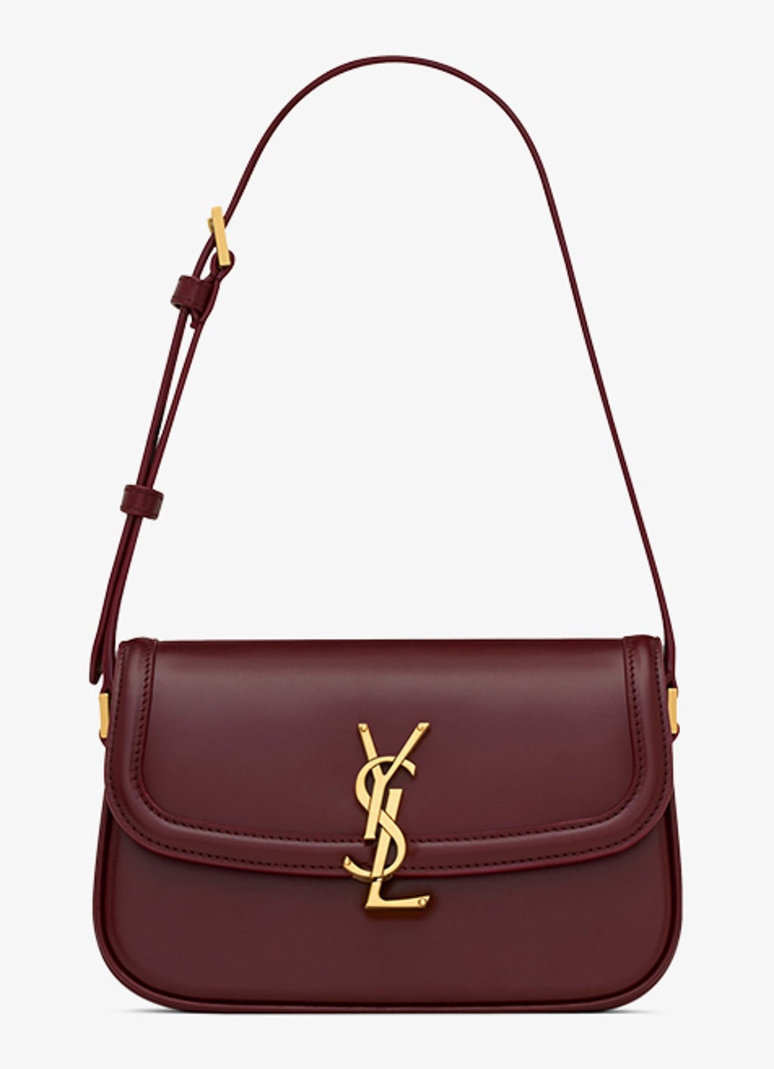 Saint Laurent Solferino Mini schoudertas van kalfsleer - voorkant 5 bordeauxrood
