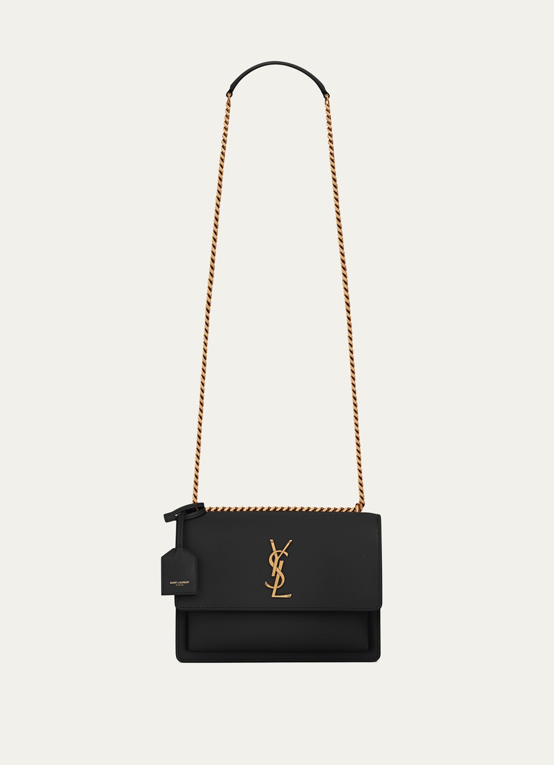 Saint Laurent Sunset Medium schoudertas van kalfsleer - voorkant 6 zwart