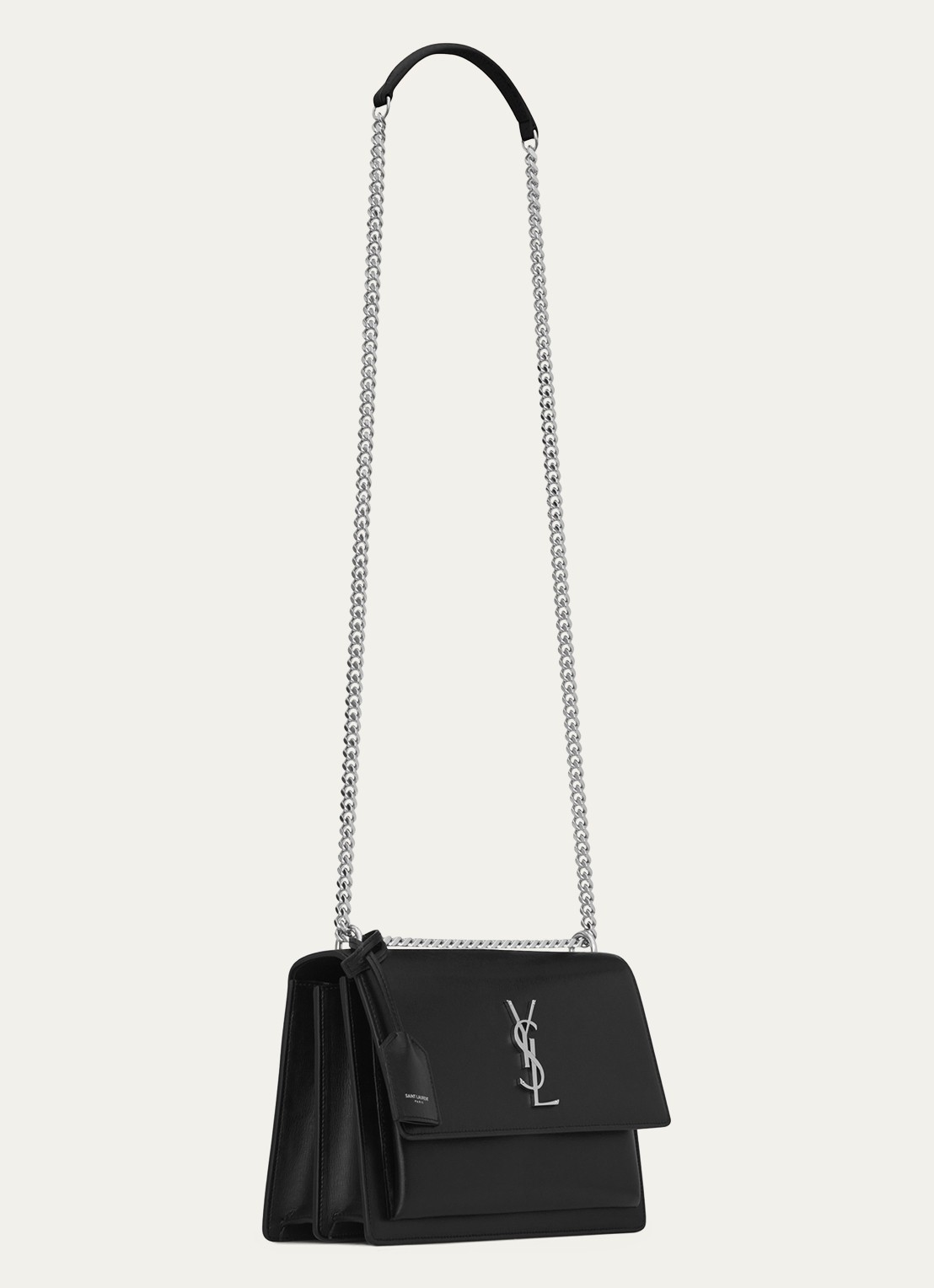 Saint Laurent Sunset Medium schoudertas van kalfsleer - detail 5 zwart