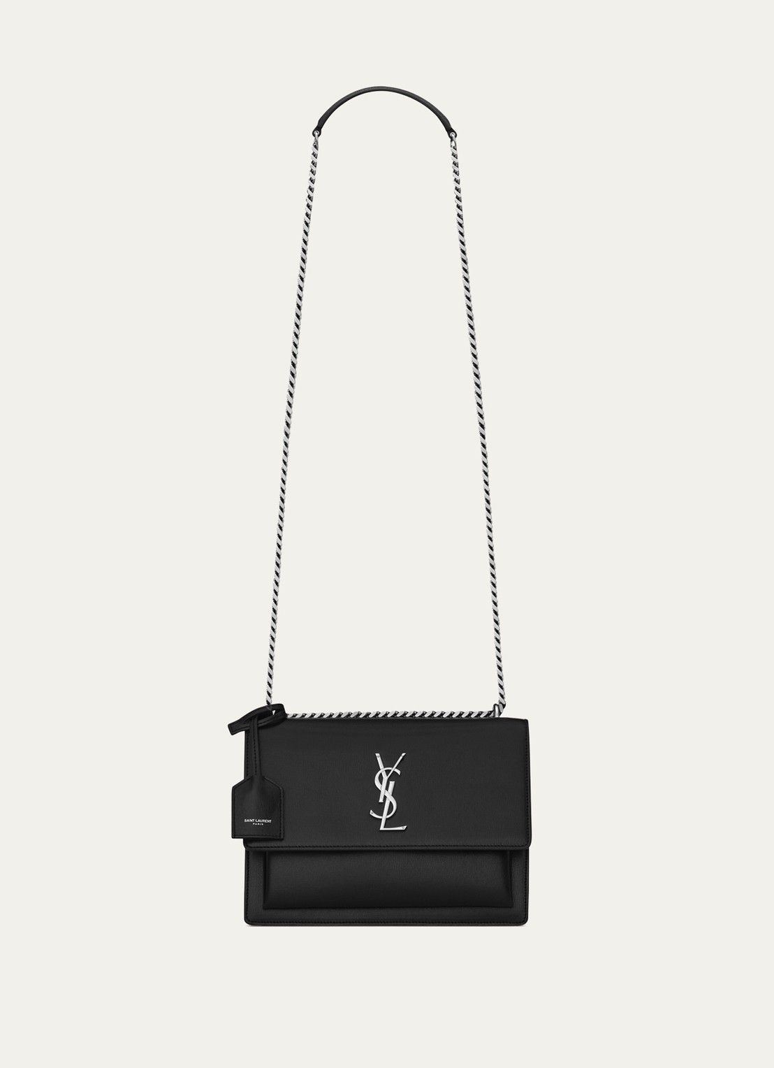 Saint Laurent Sunset Medium schoudertas van kalfsleer - voorkant 6 zwart