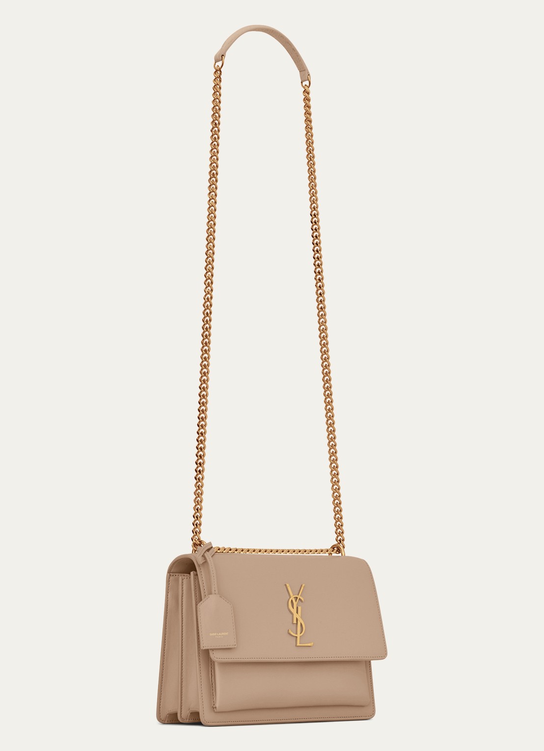 Saint Laurent Sunset Medium schoudertas van kalfsleer - detail 6 beige