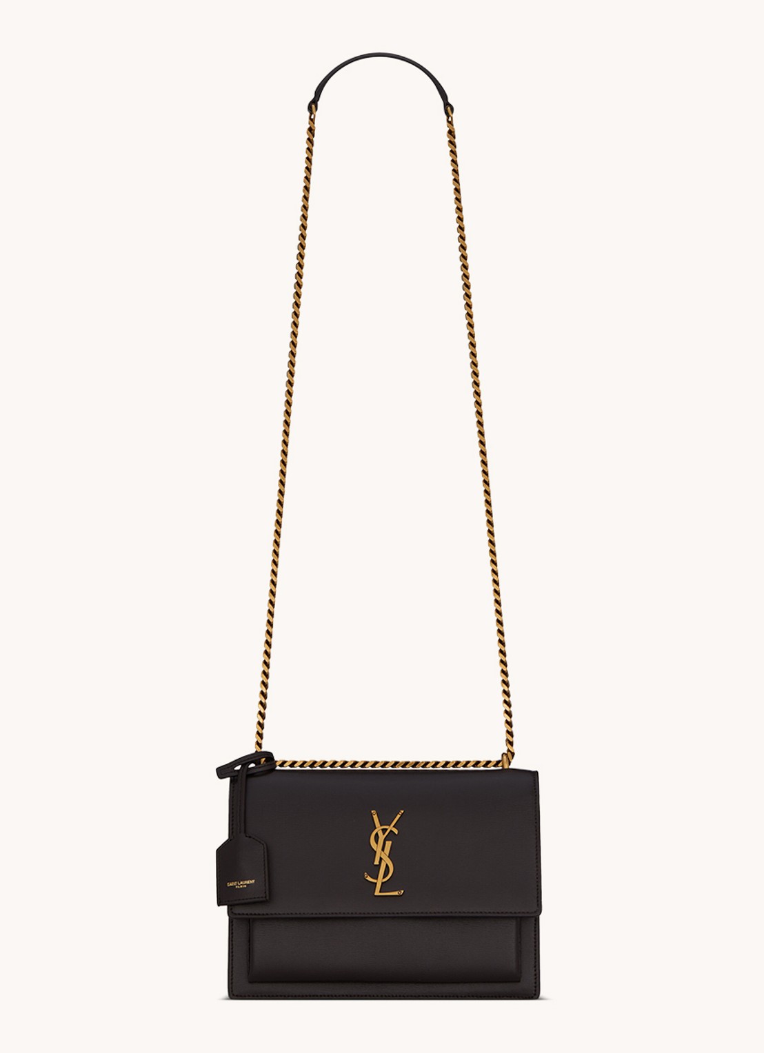 Saint Laurent Sunset Medium schoudertas van kalfsleer - voorkant 3 zwart