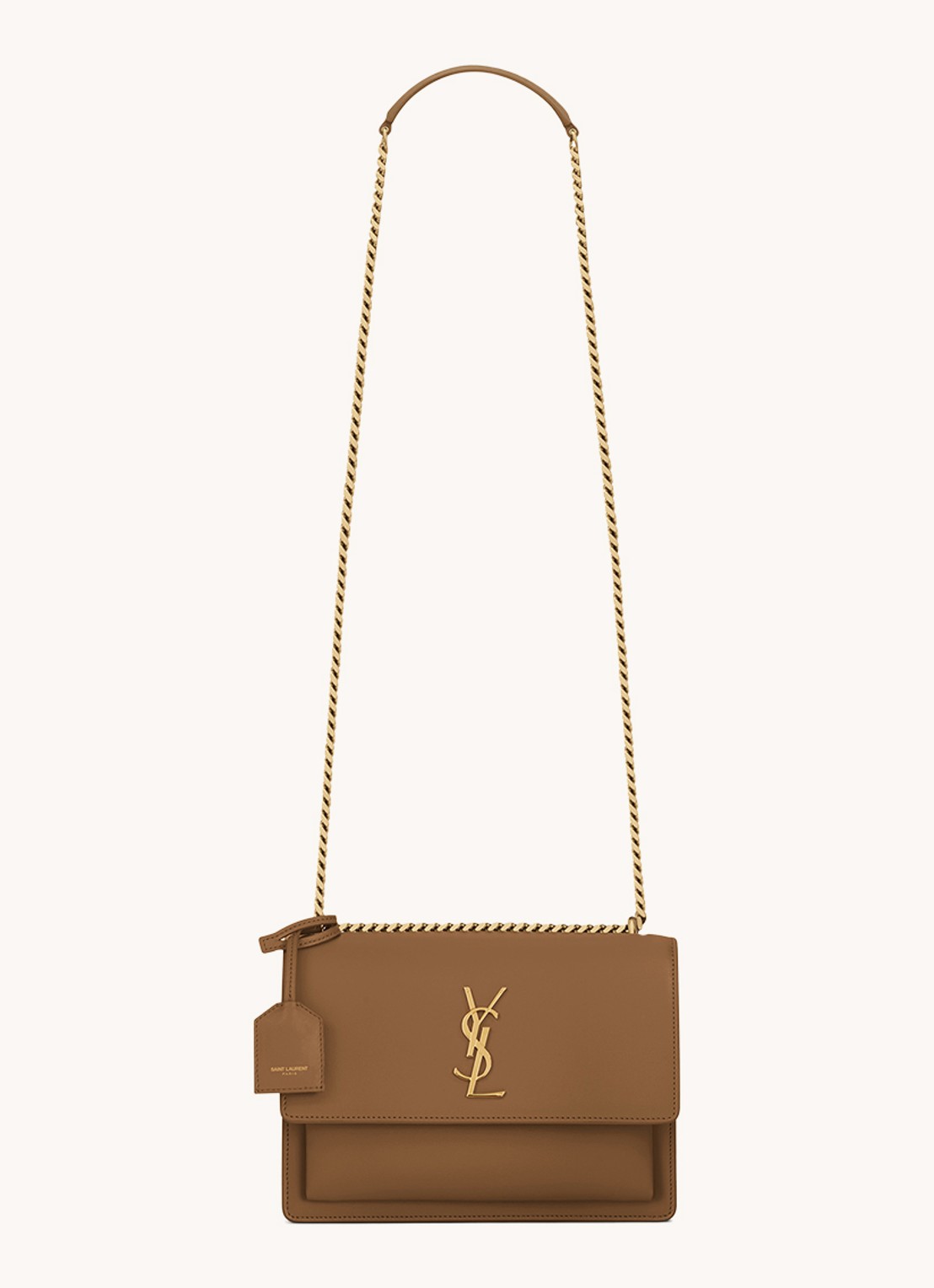 Saint Laurent Sunset Medium schoudertas van kalfsleer - voorkant 4 bruin