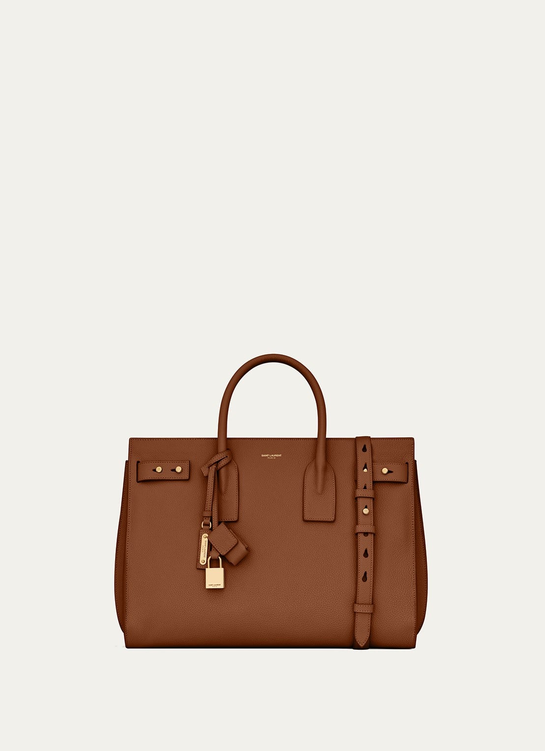 Saint Laurent Supple Sac De Jour Medium handtas van kalfsleer - voorkant bruin