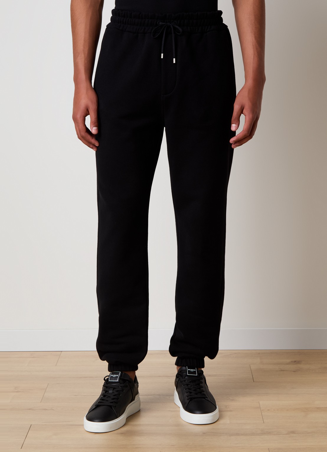 Saint Laurent Tapered fit joggingbroek met logo - detail 3 zwart