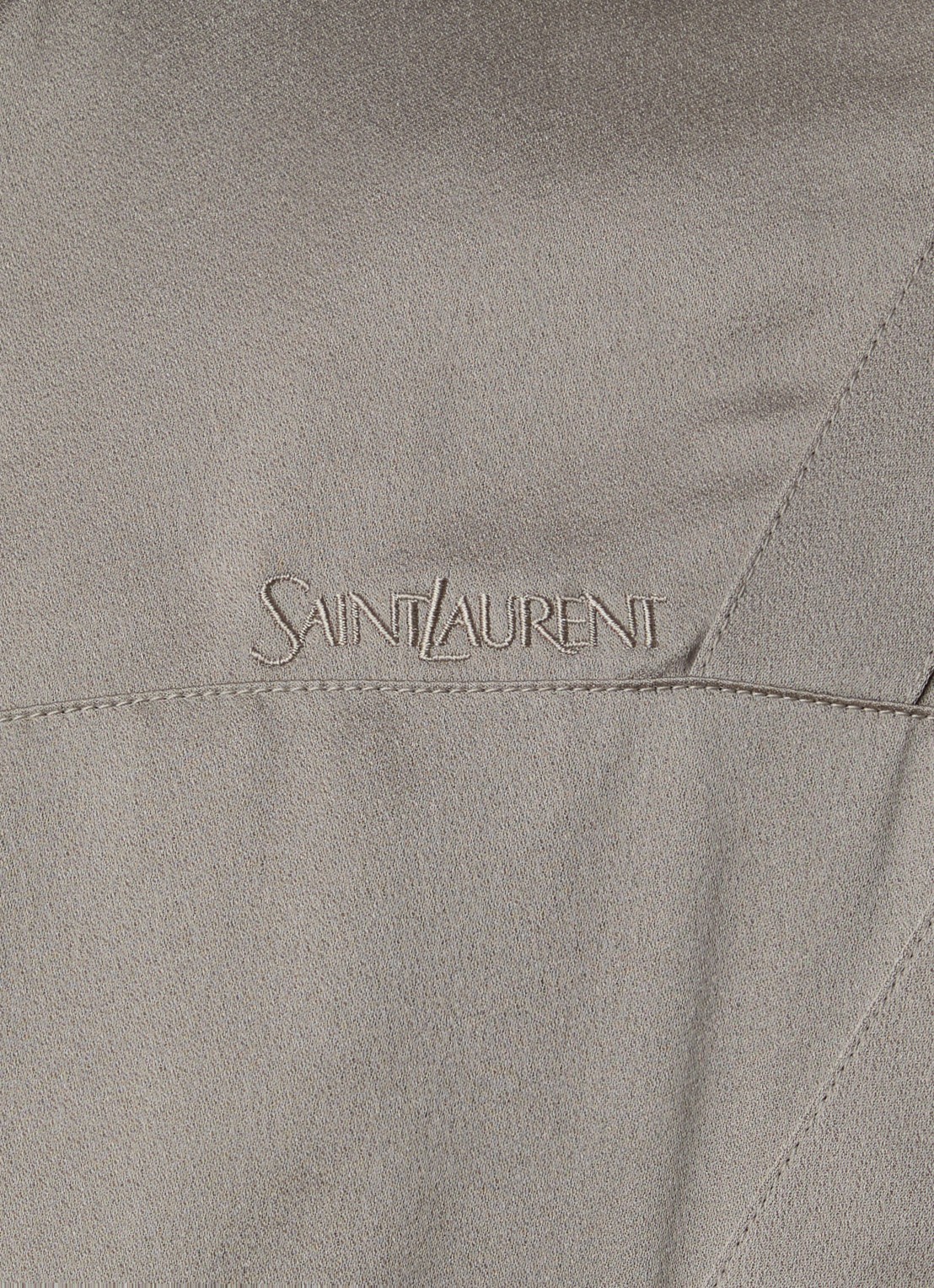 Saint Laurent Teddy bomberjack van satijn met steekzakken - detail 3 khaki