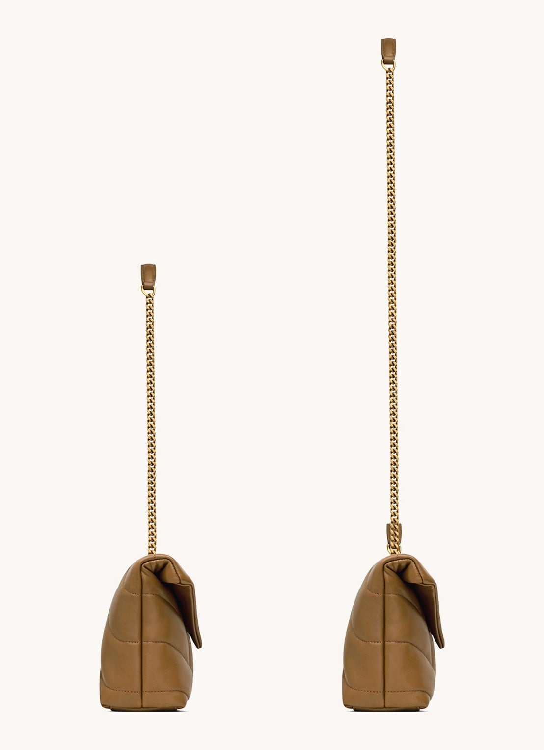 Saint Laurent Toy Puffer schoudertas van lamsleer - achterkant 5 cognac