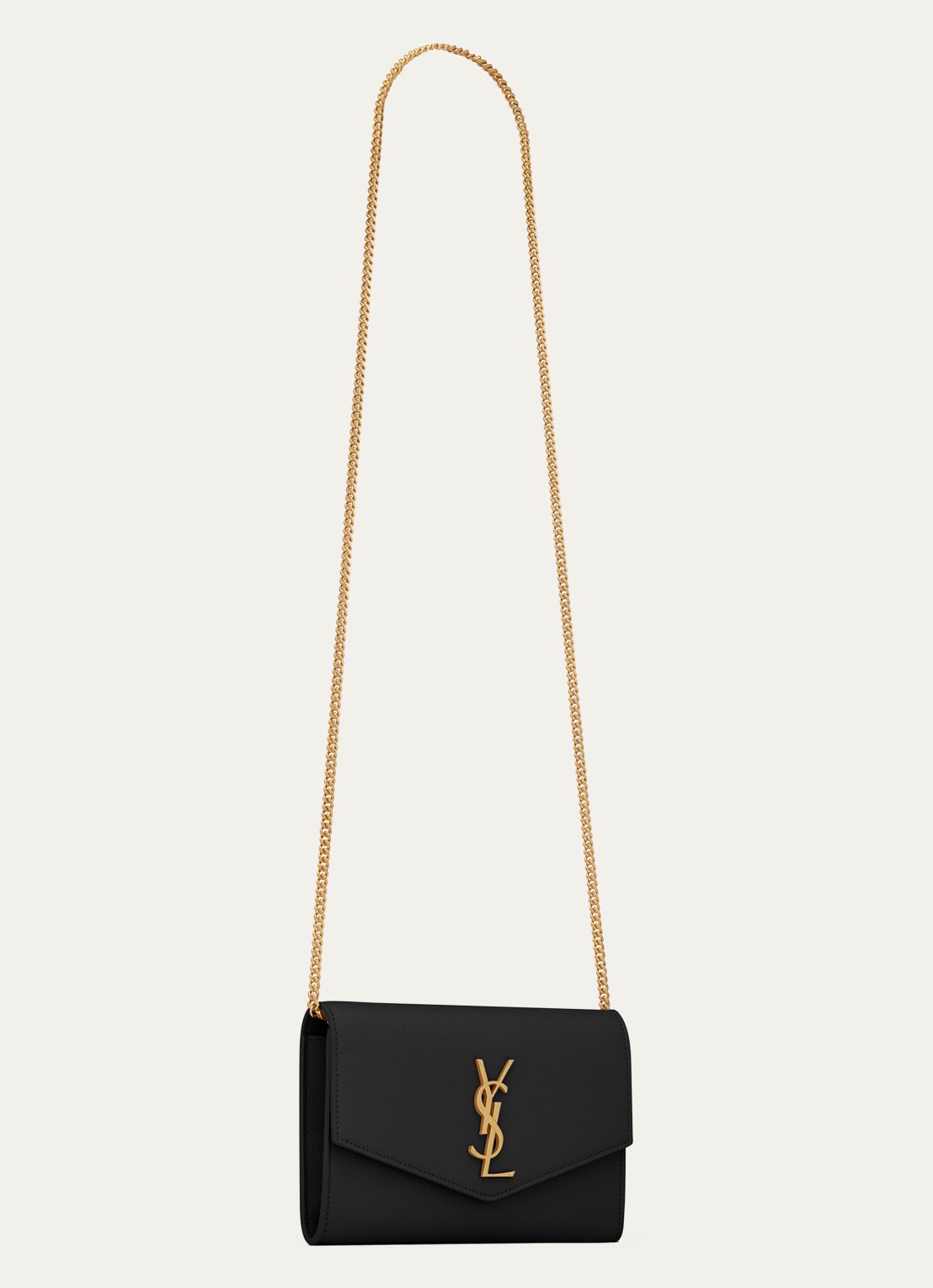 Saint Laurent Uptown portemonnee van kalfsleer met schouderriem - detail 6 zwart