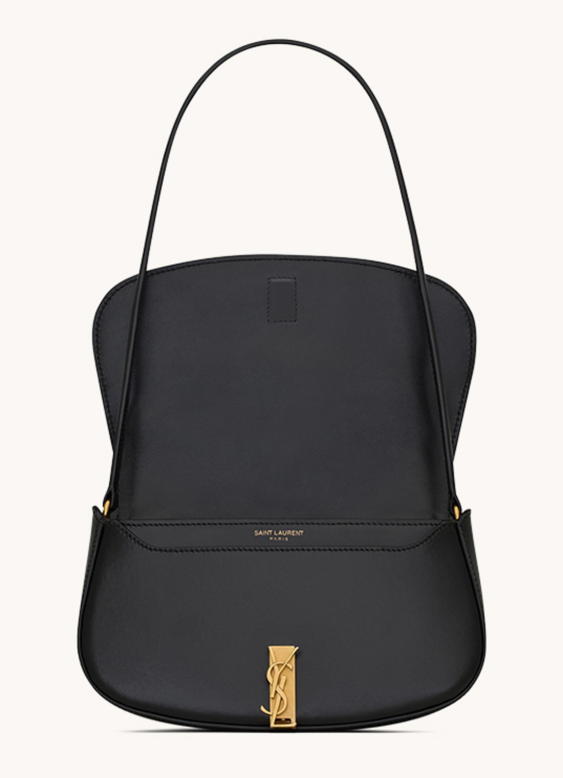 Saint Laurent Voltaire Mini schoudertas van kalfsleer - detail zwart