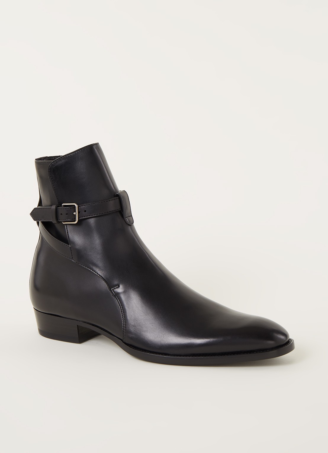 Saint Laurent Wyatt Jodhpur enkellaars van kalfsleer - voorkant zwart
