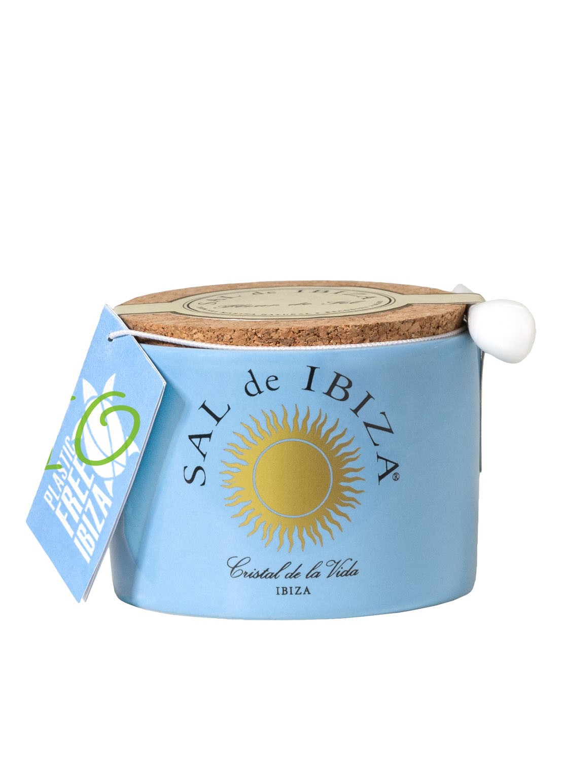 Sal de Ibiza Fleur de Sel Mar Blau zeezout met knoflook 140 gram - voorkant undefined
