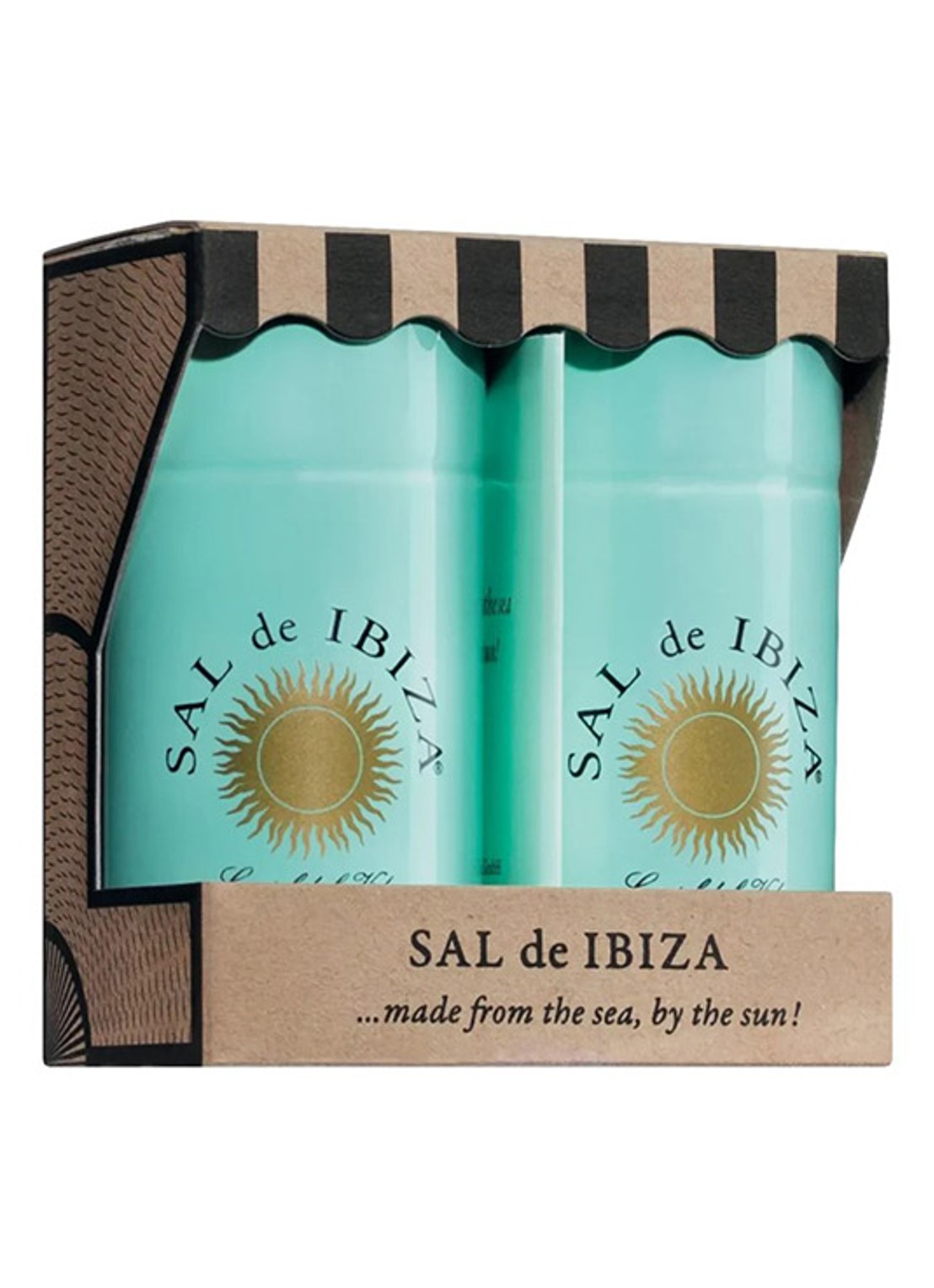 Sal de Ibiza Keramische Beach Duo Zout & Peper 130 gram - voorkant undefined