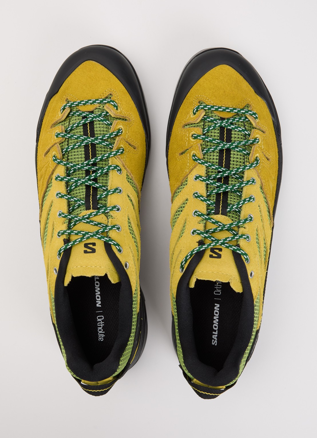 Salomon X-Alp Woven sneaker van suède met mesh details  - detail 4 okergeel