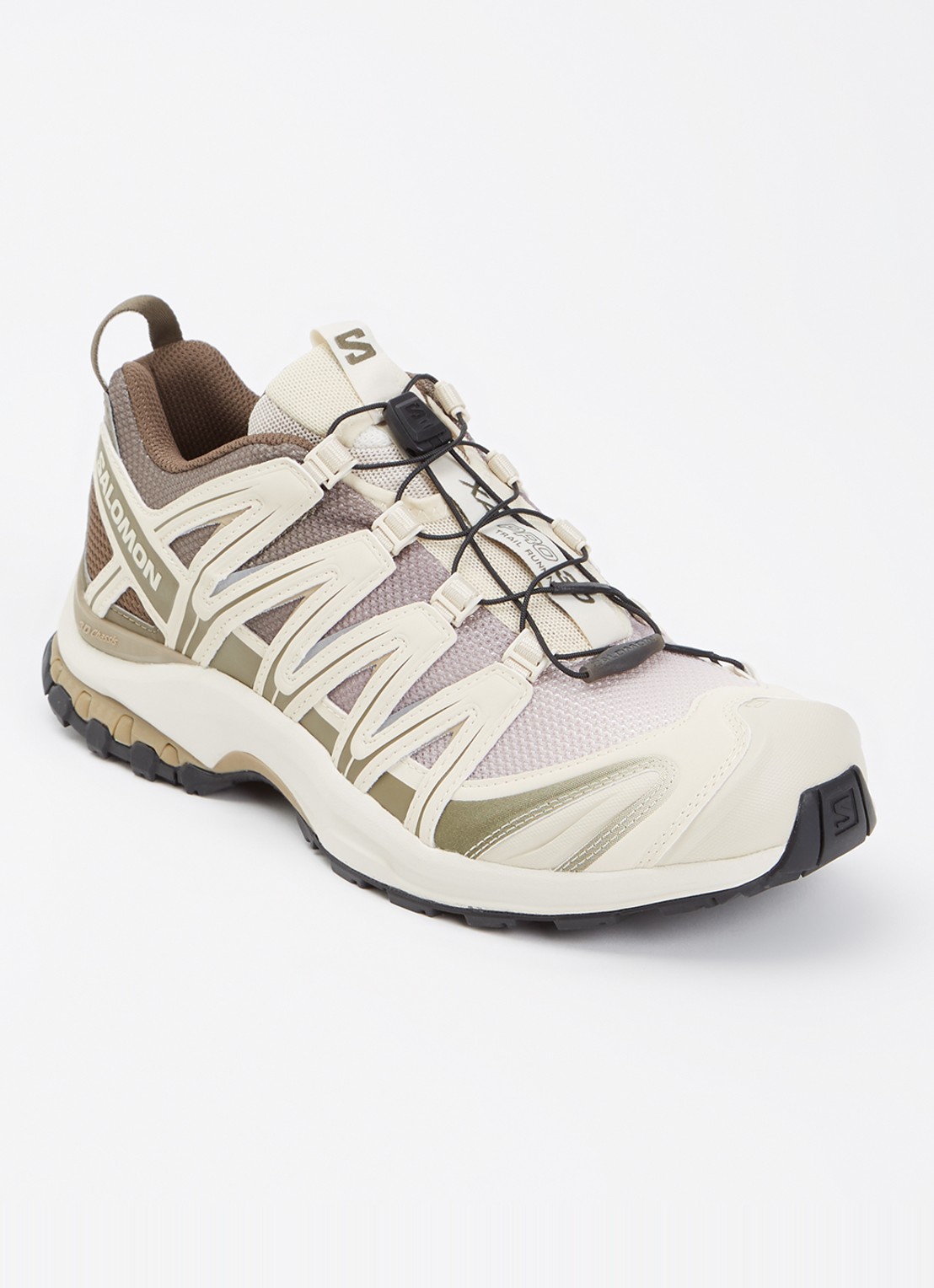 Salomon XA Pro 3D sneaker met mesh details - voorkant khaki