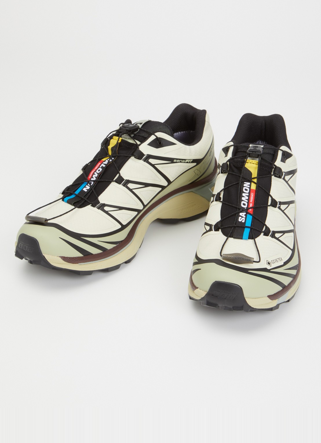 Salomon XT-6 GTX sneaker met mesh details - detail lindegroen