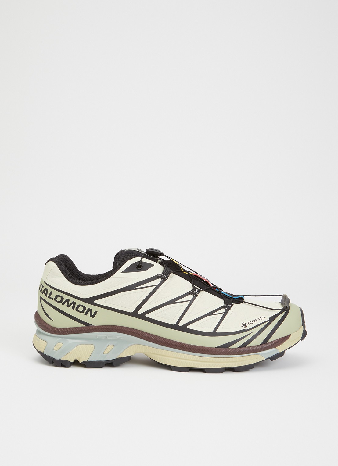 Salomon XT-6 GTX sneaker met mesh details - voorkant 5 lindegroen