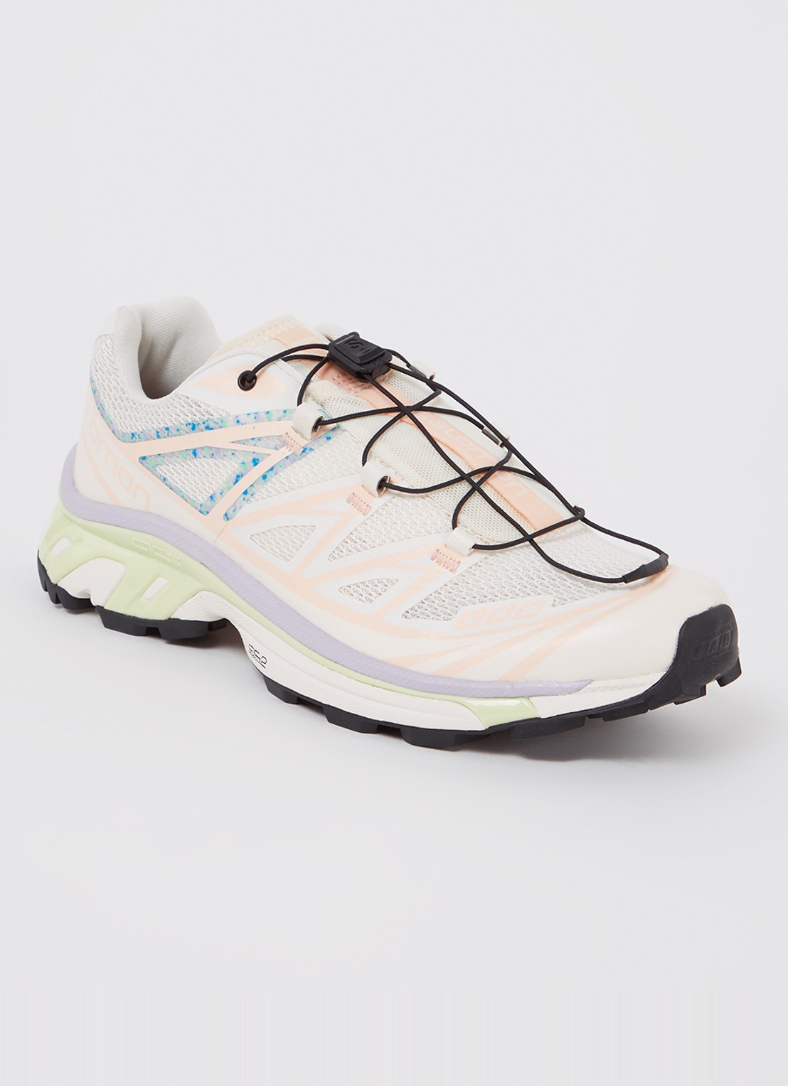 Salomon XT-6 Mindful 3 sneaker met mesh details - voorkant 4 creme