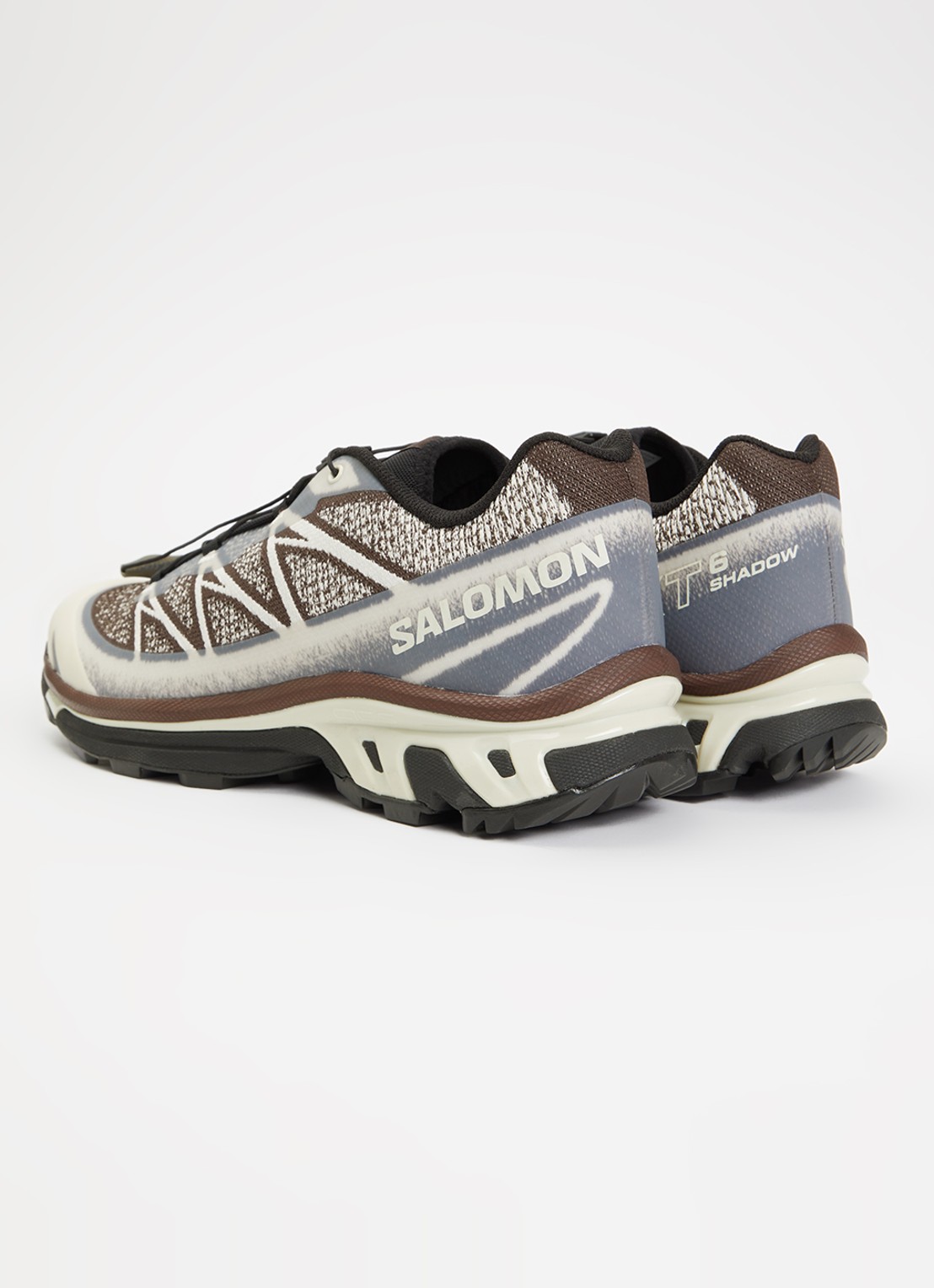 Salomon XT-6 Shadow sneaker met gebreid bovenwerk en logo - achterkant 5 kastanjebruin