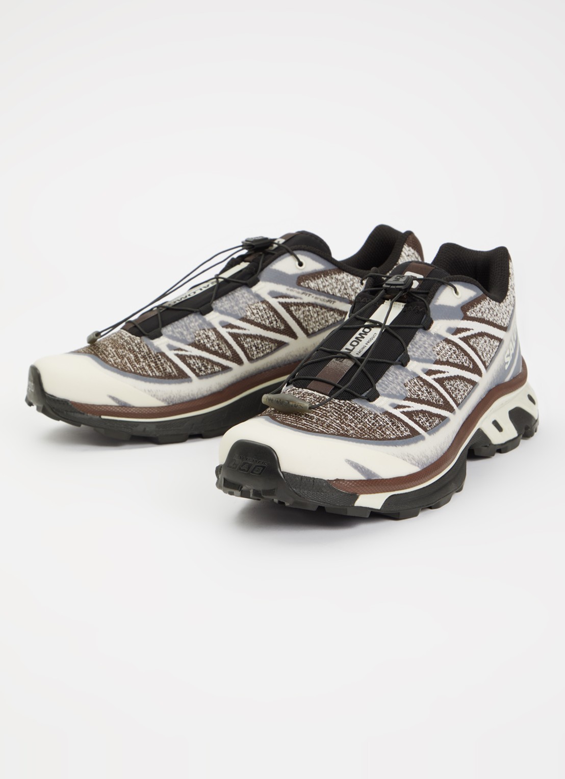 Salomon XT-6 Shadow sneaker met gebreid bovenwerk en logo - detail 2 kastanjebruin