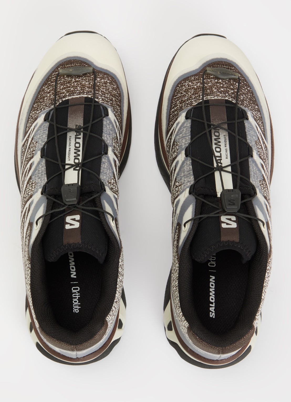 Salomon XT-6 Shadow sneaker met gebreid bovenwerk en logo - detail 3 kastanjebruin