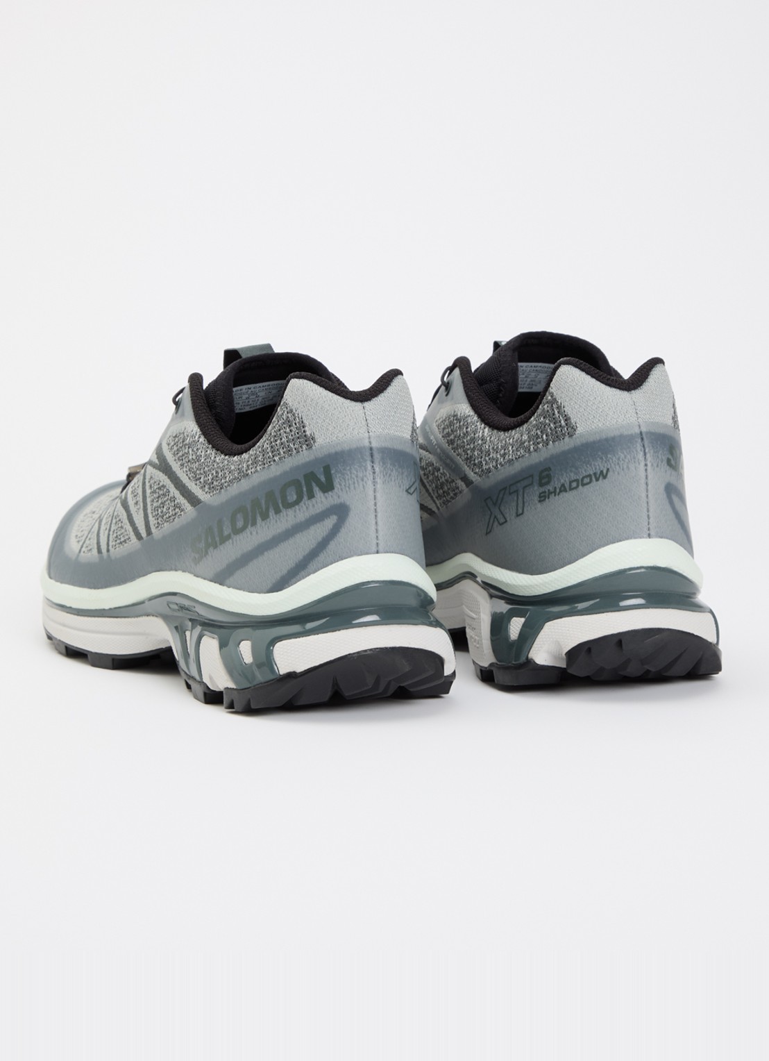 Salomon XT-6 Shadow sneaker met gebreid bovenwerk en logo - achterkant 5 grijs
