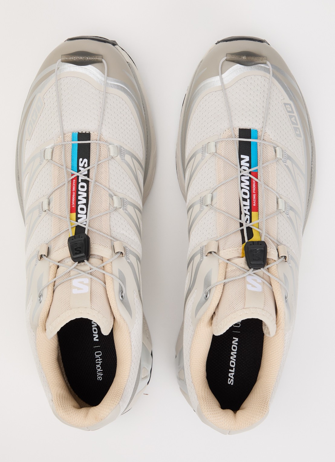 Salomon XT-6 sneaker met mesh details en metallic finish - detail 4 beige