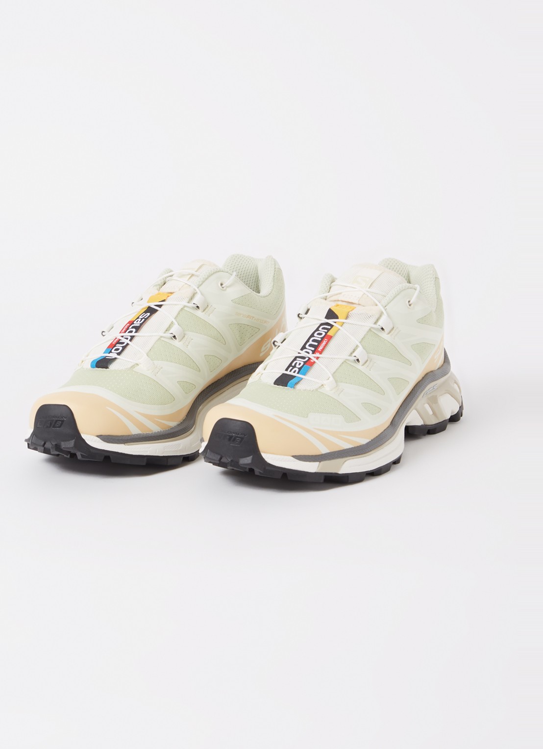 Salomon XT-6 sneaker met mesh details  - detail lindegroen