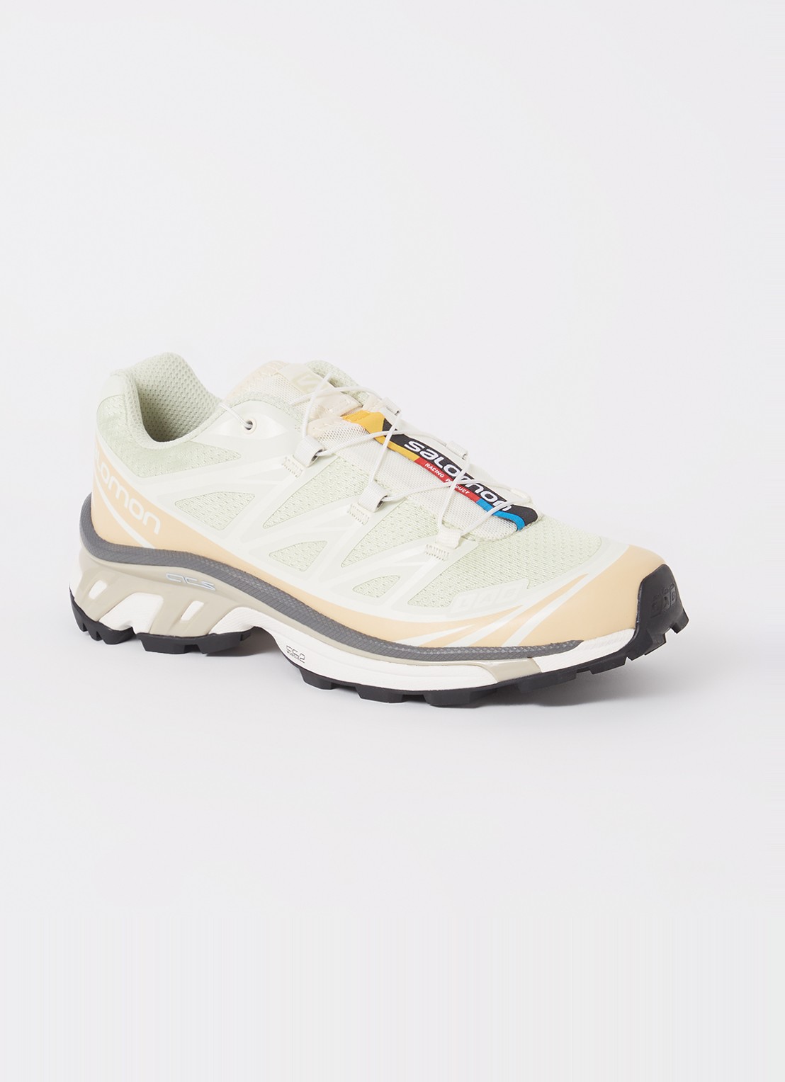 Salomon XT-6 sneaker met mesh details  - voorkant 5 lindegroen