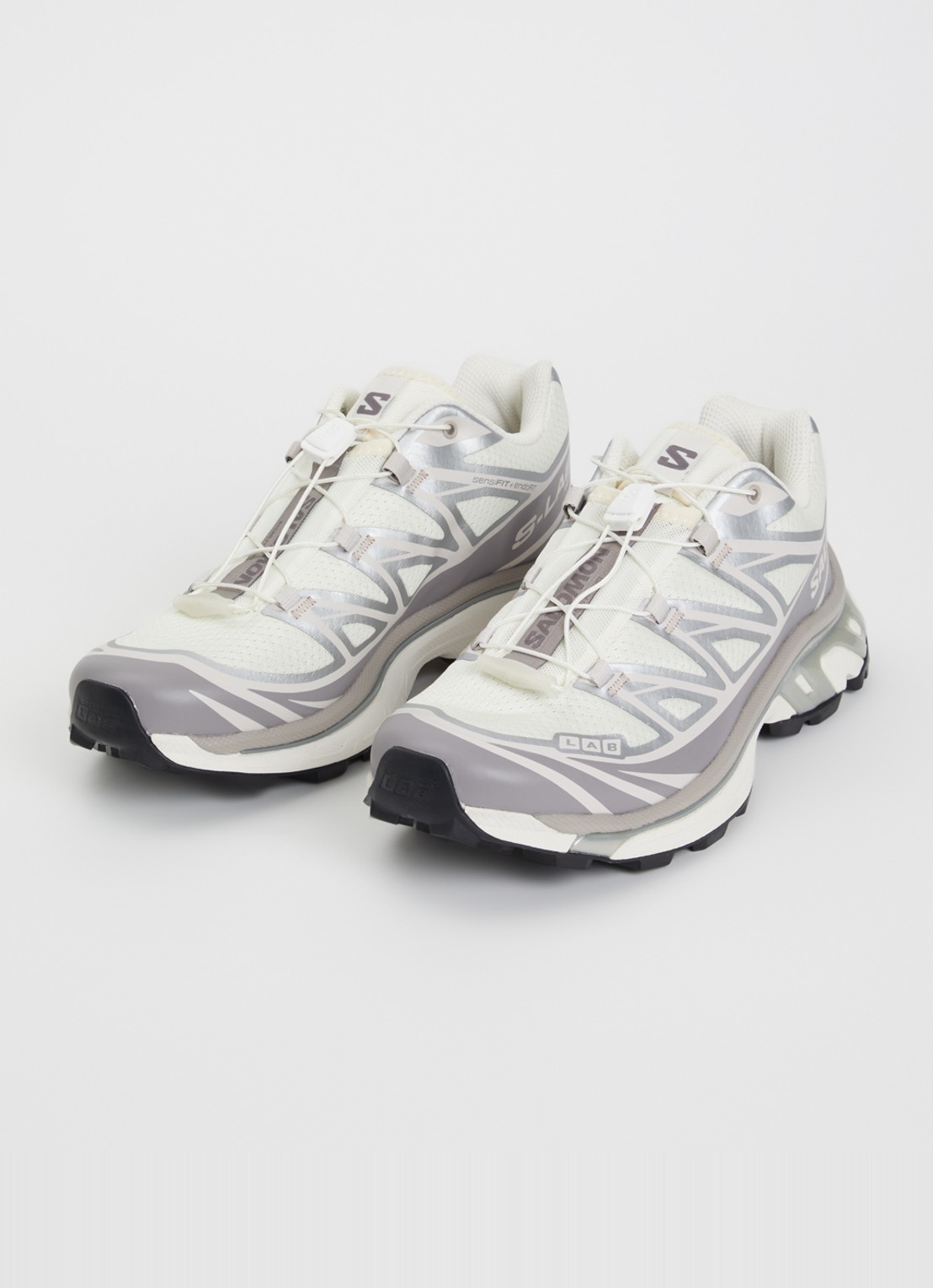 Salomon XT-6 sneaker met mesh details - detail vanillegeel