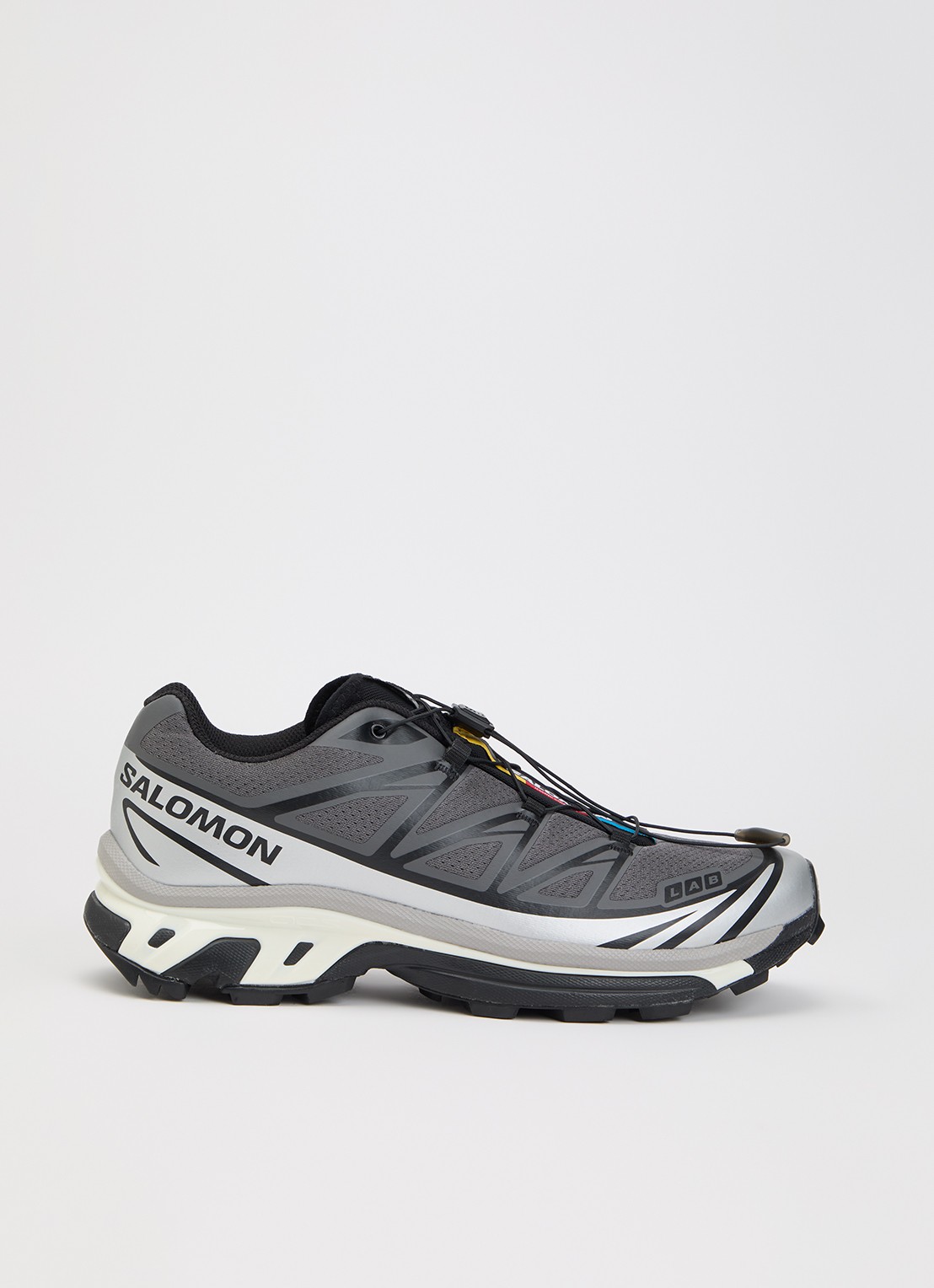 Salomon XT-6 sneaker met mesh details  - voorkant 5 grijs