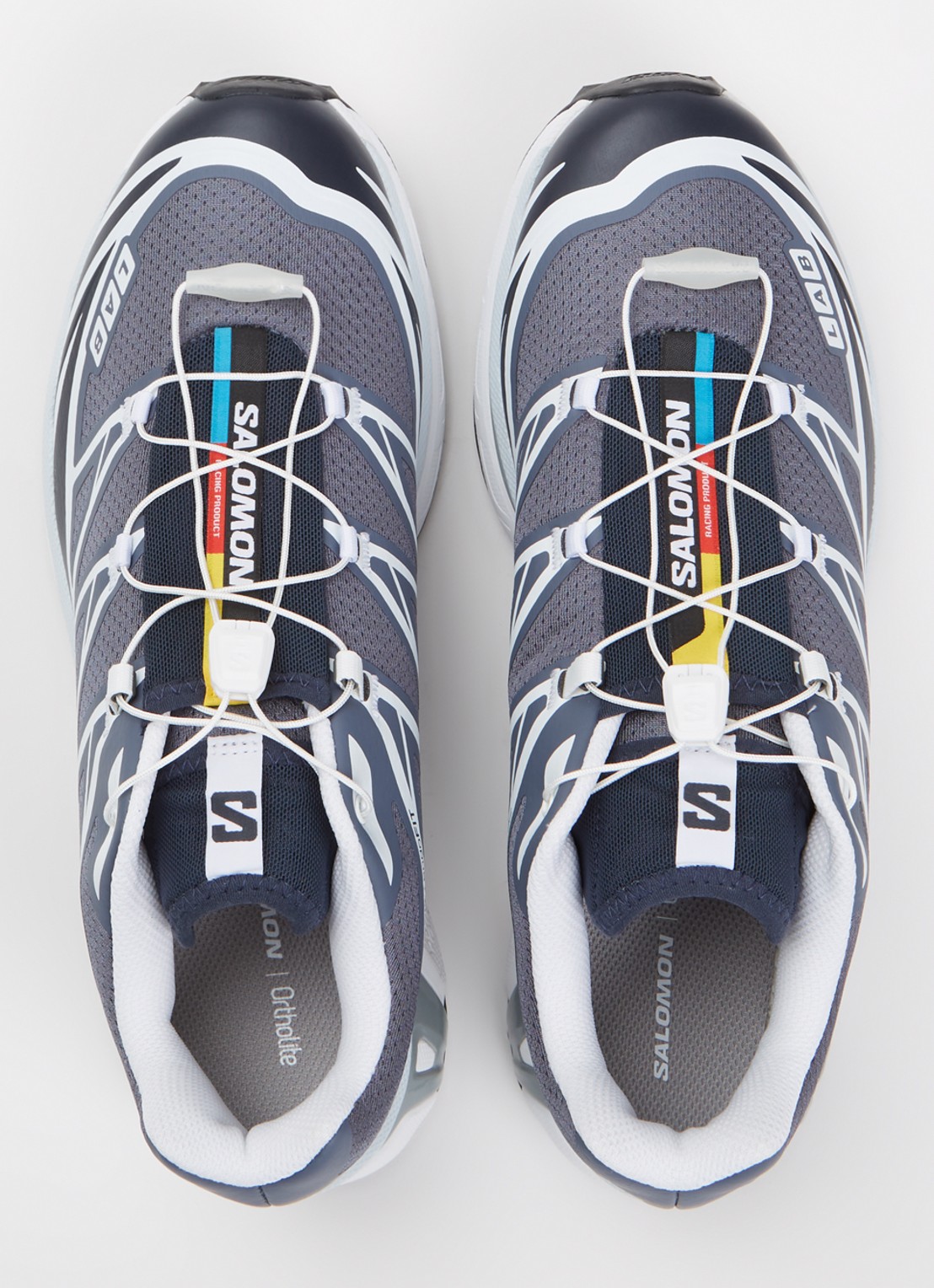 Salomon XT-6 sneaker met mesh details - detail 4 staalblauw