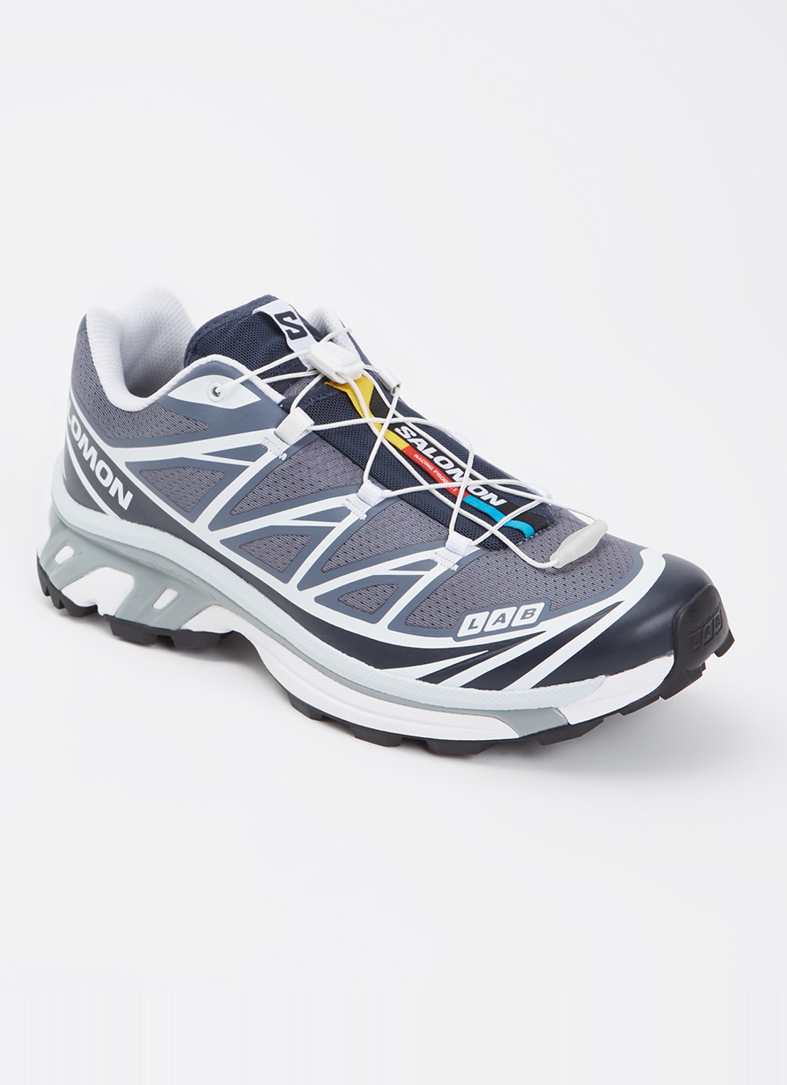 Salomon XT-6 sneaker met mesh details - voorkant 2 staalblauw