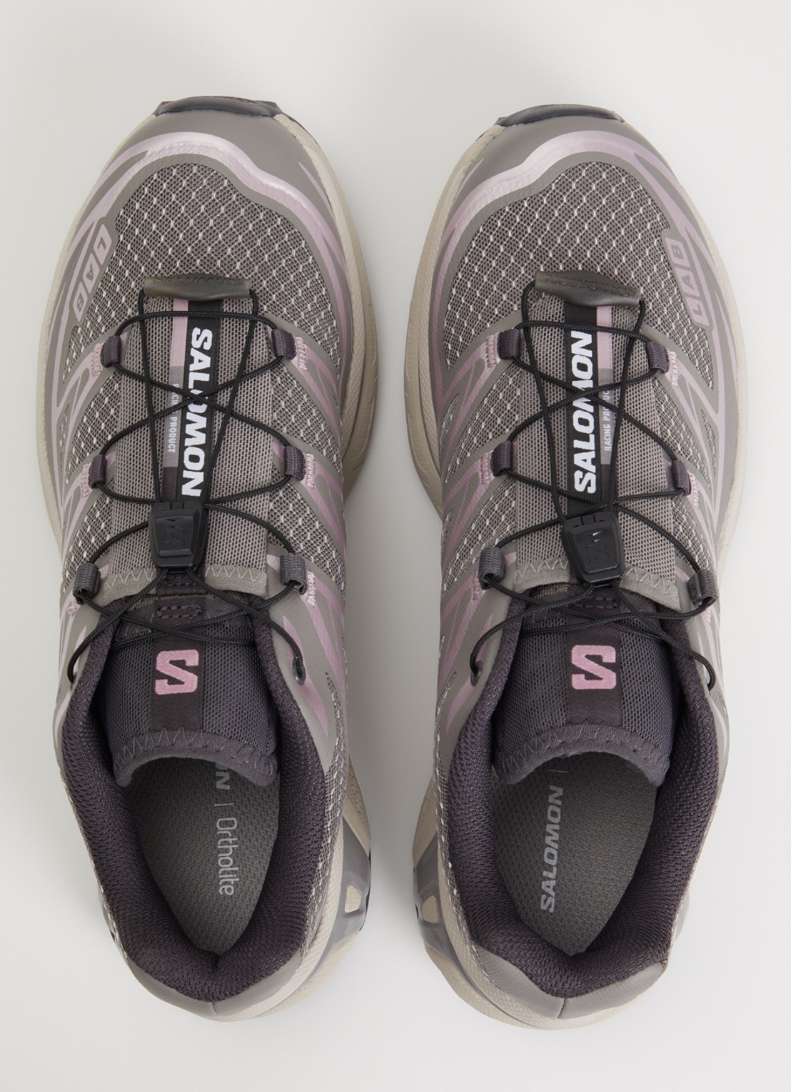 Salomon XT-6 Steel Streets sneaker met mesh en metallic details - detail 2 middengrijs