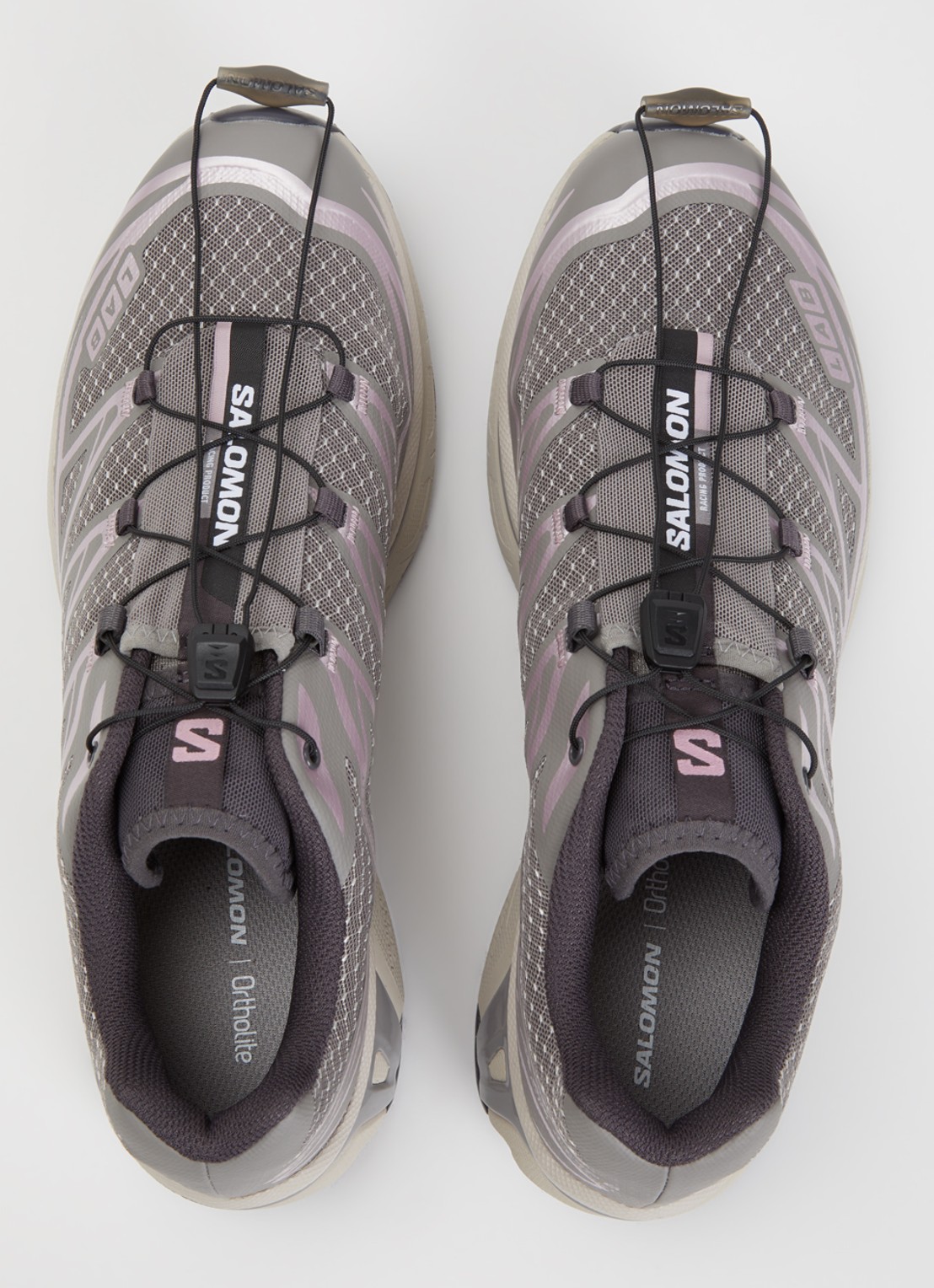 Salomon XT-6 Steel Streets sneaker van mesh met metallic details - detail 2 middengrijs