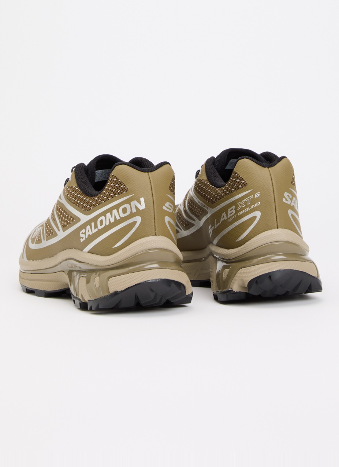 Salomon XT-6 Steel Streets sneaker van mesh met metallic details - achterkant 5 zand