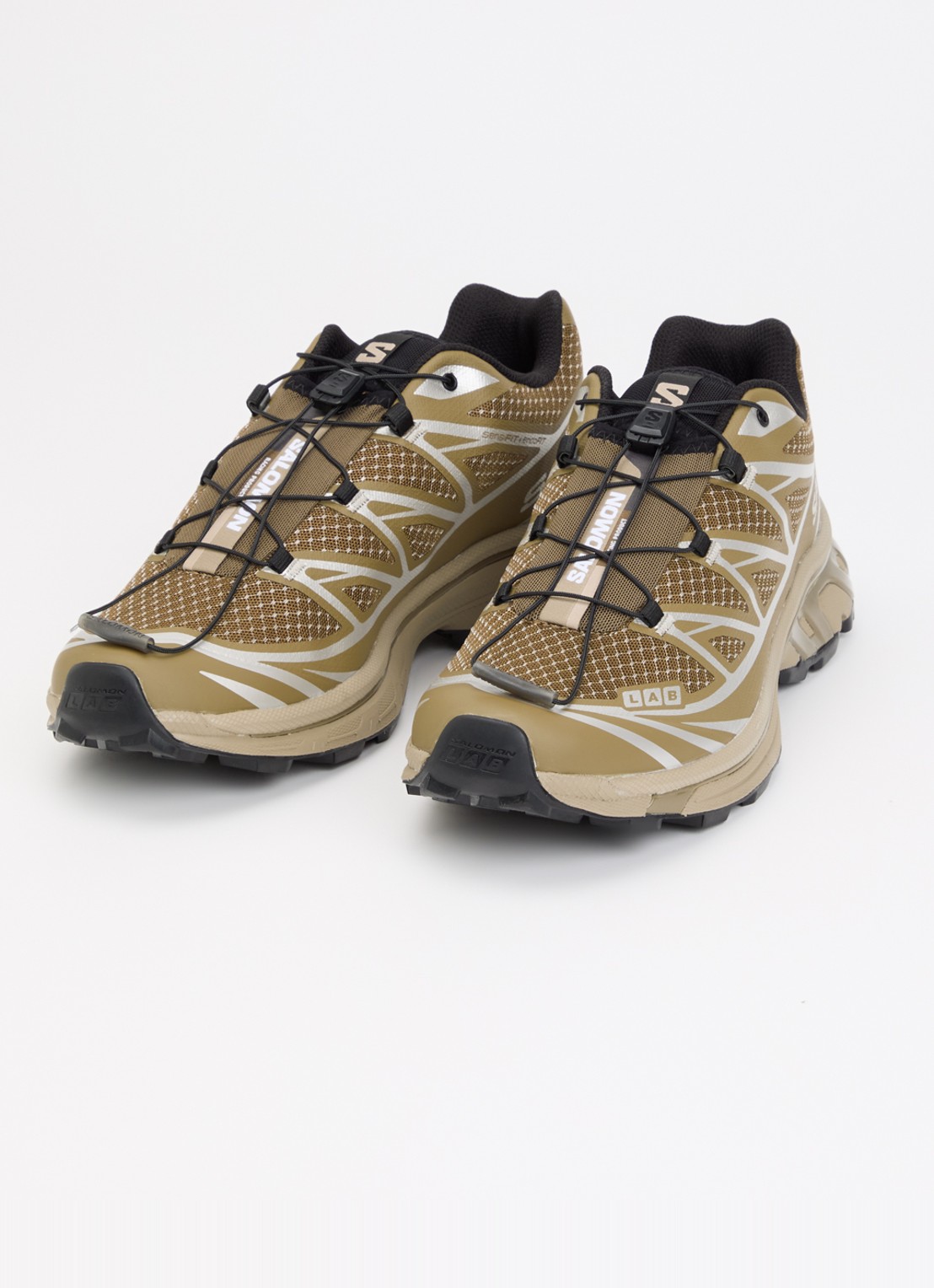 Salomon XT-6 Steel Streets sneaker van mesh met metallic details - detail zand