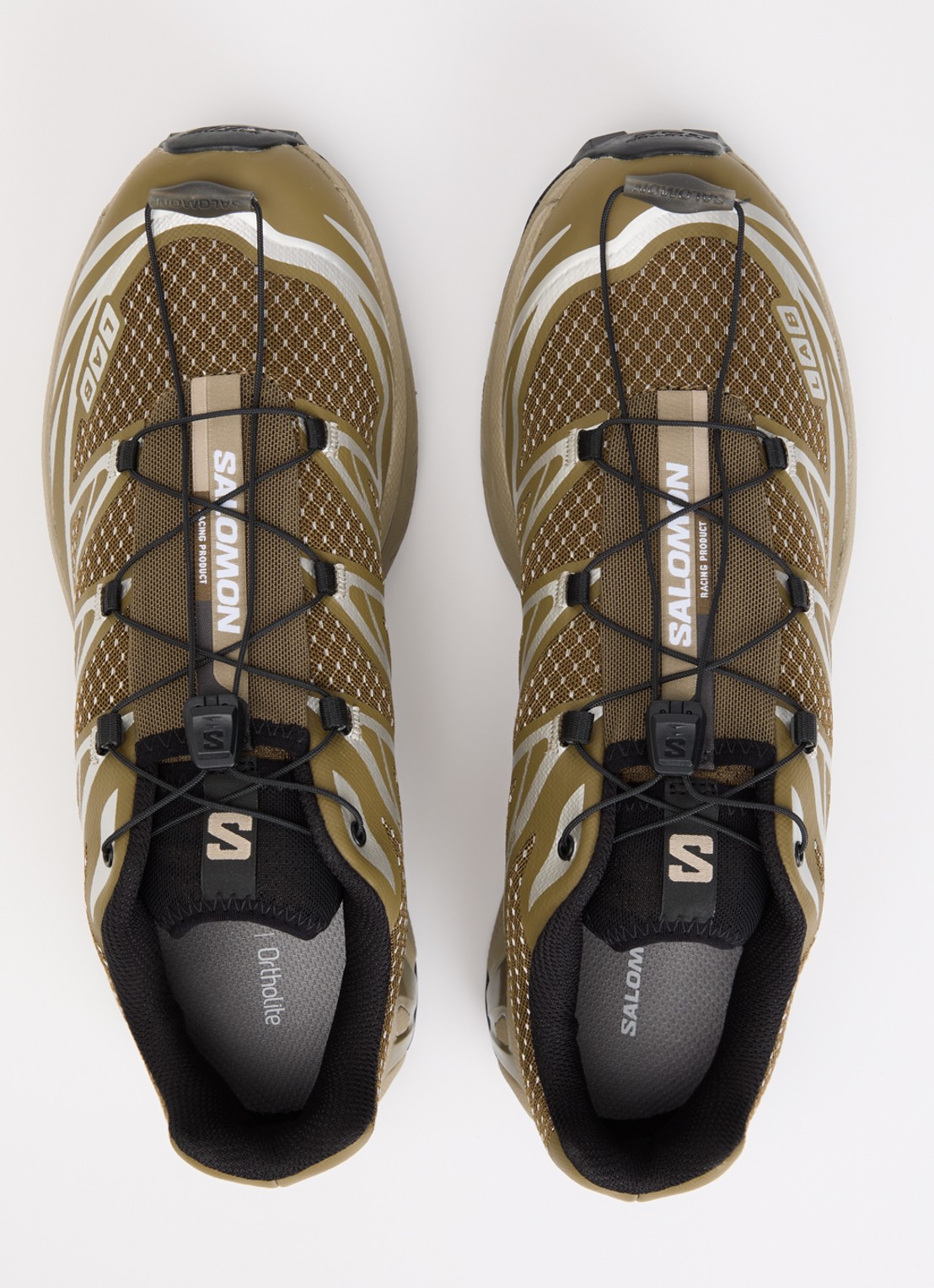 Salomon XT-6 Steel Streets sneaker van mesh met metallic details - detail 2 zand