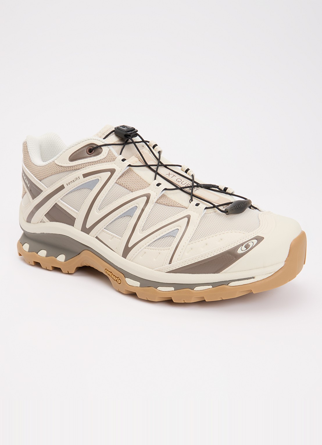 Salomon XT-Quest sneaker met mesh details - voorkant 5 vanillegeel
