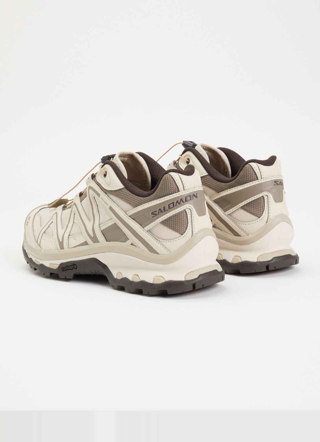 Salomon XT-Quest sneaker van mesh met logo - achterkant beige