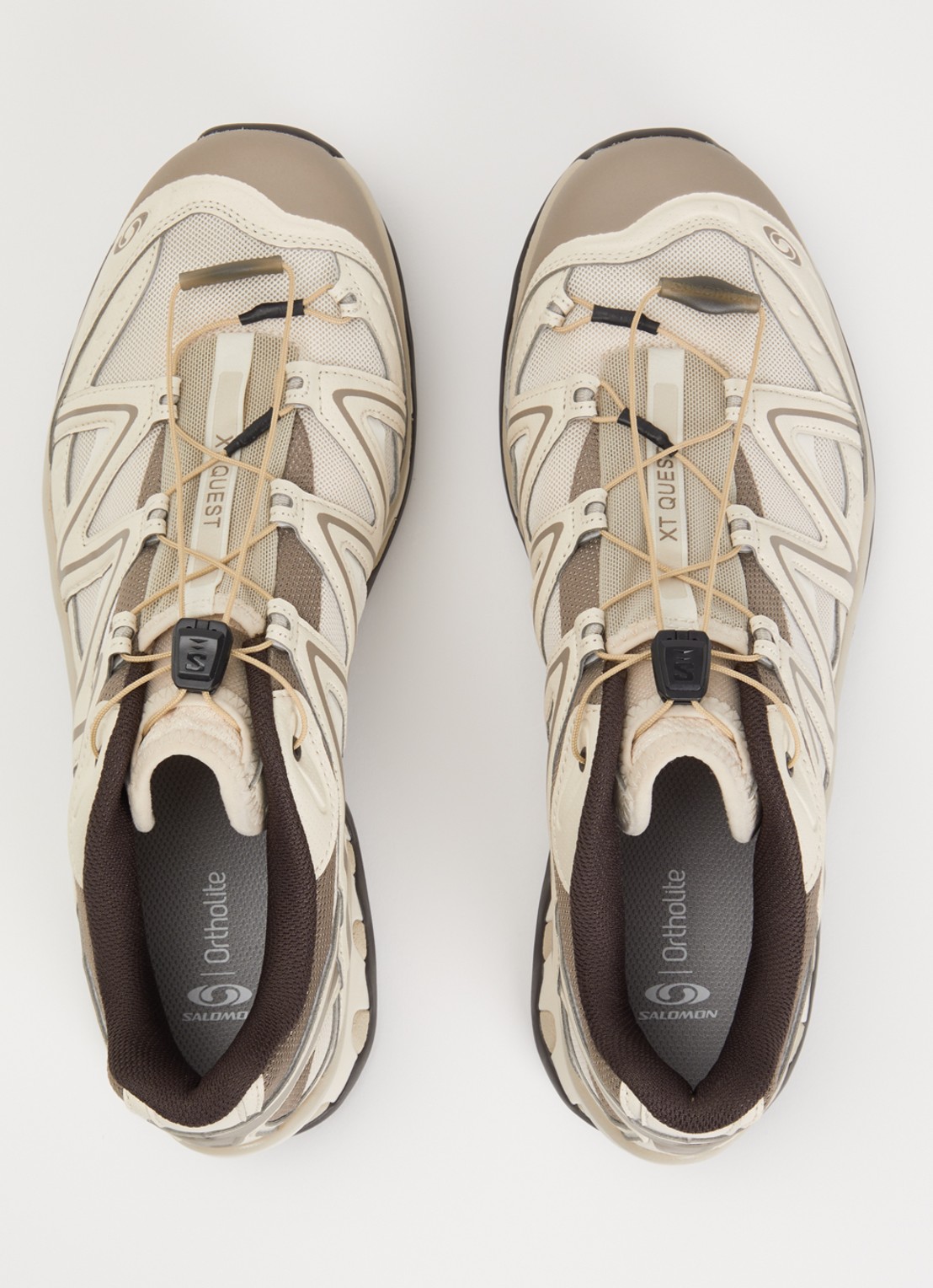 Salomon XT-Quest sneaker van mesh met logo - detail 4 beige