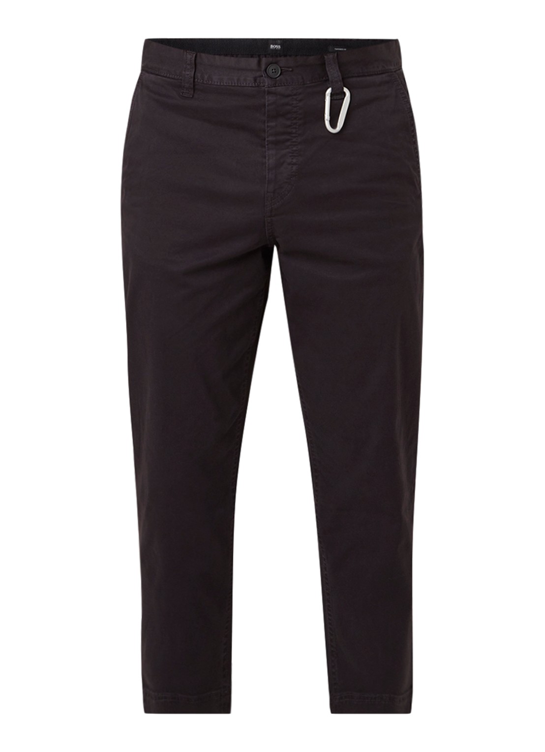 Salt tapered fit chino van katoen - voorkant zwart
