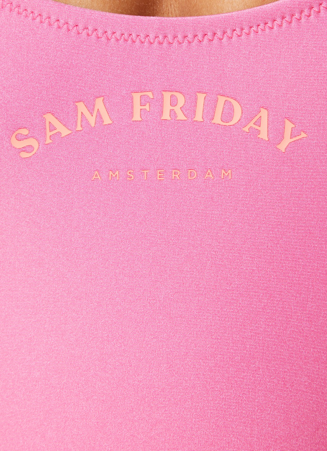 Sam Friday Aloha badpak met logo en metallic finish - detail 2 roze