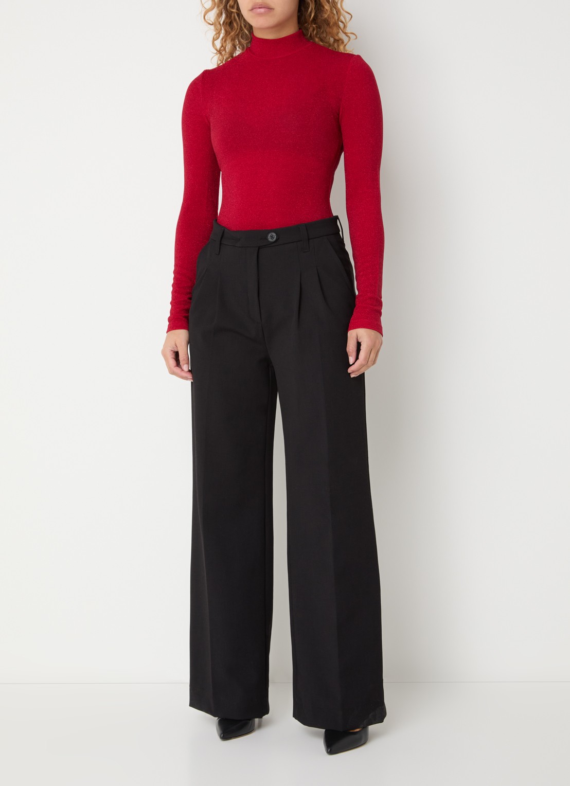 Sam Friday Body met lurex en col - voorkant 2 rood