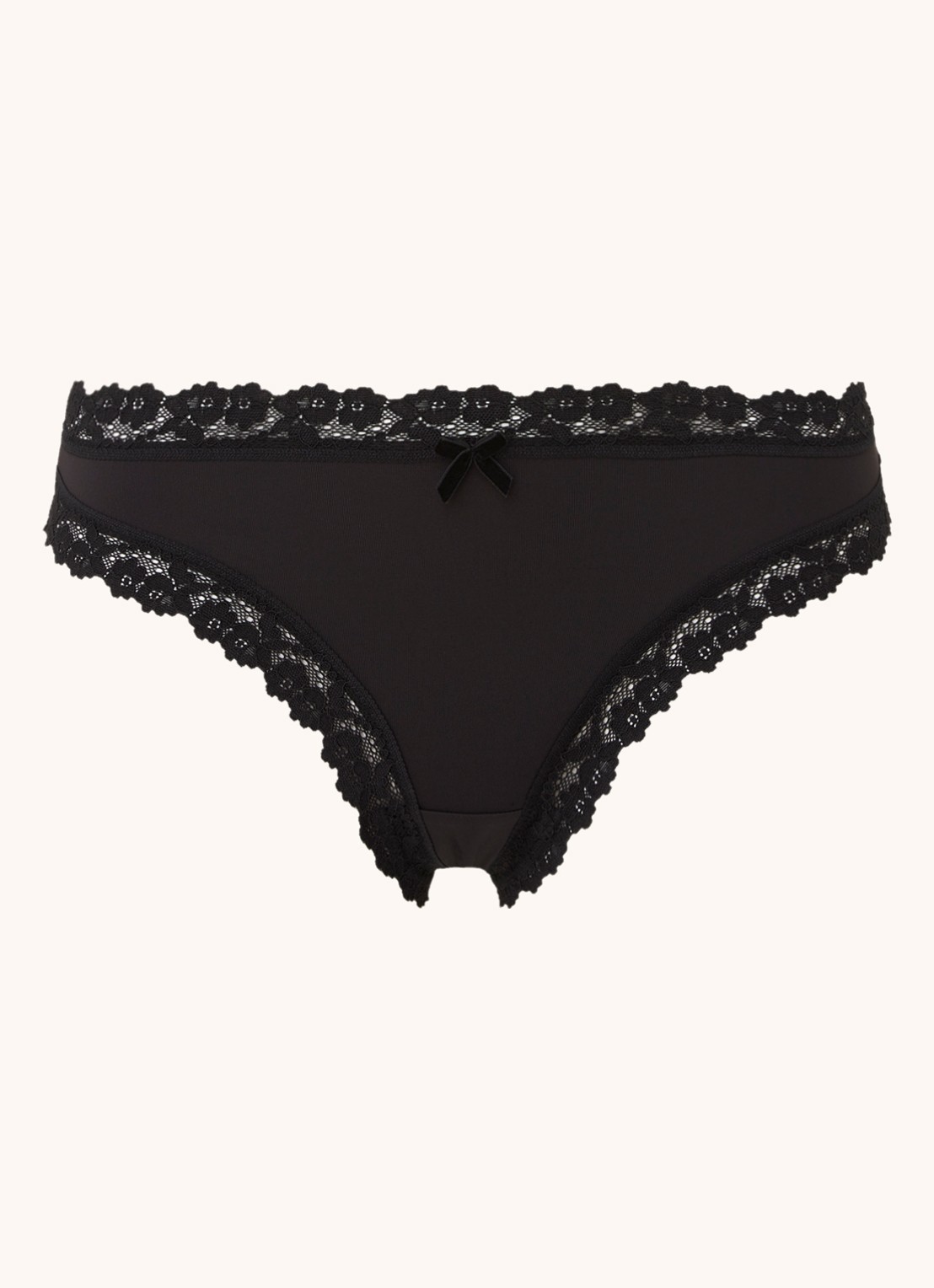 Sam Friday Chloe tanga met kant - voorkant zwart