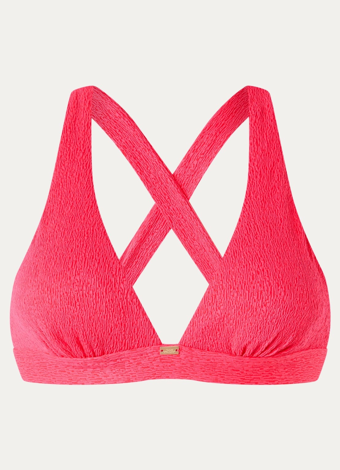 Sam Friday Coco halter bikinitop met gekruiste banden  - voorkant 2 neonroze