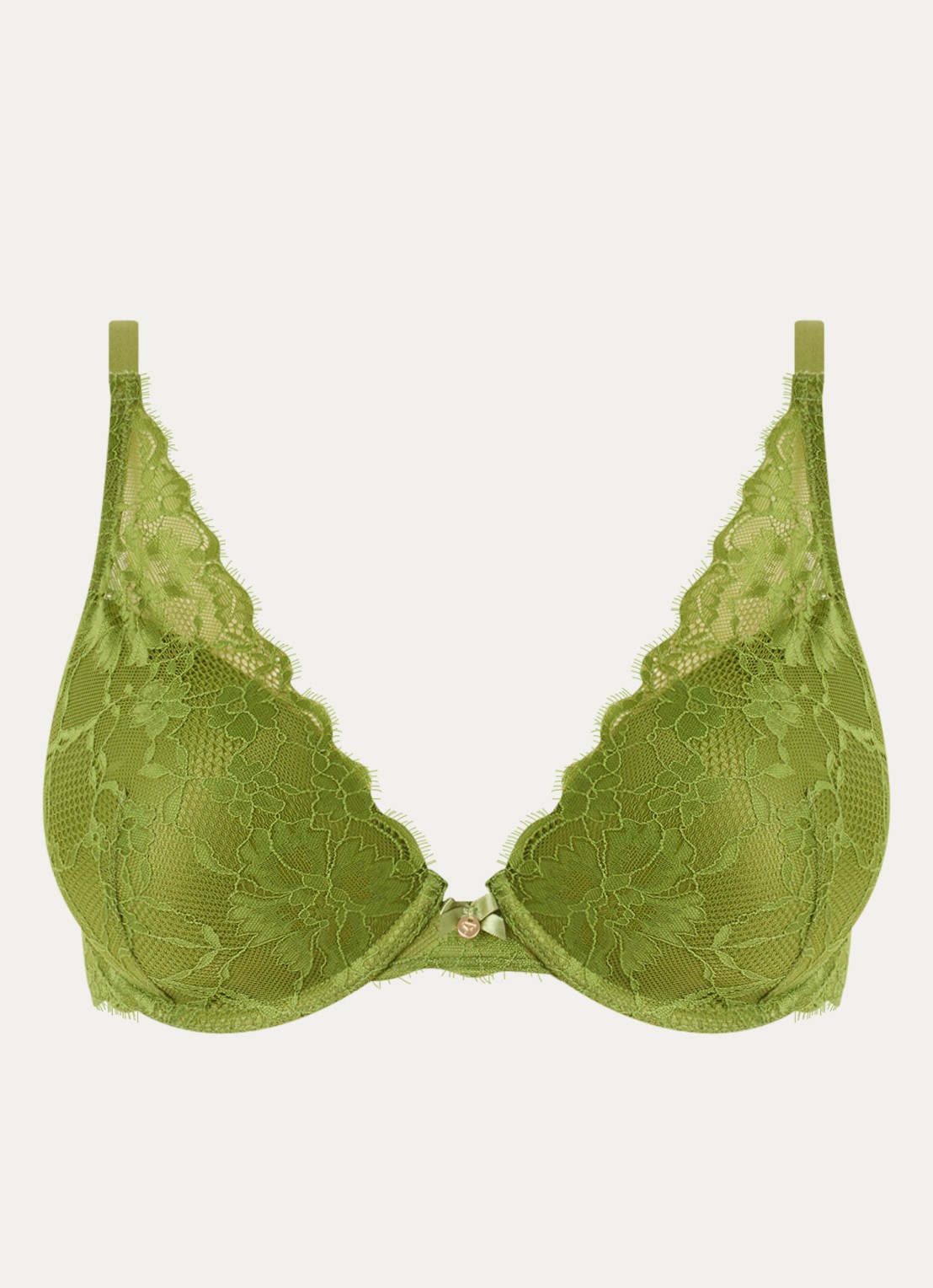 Sam Friday Demi voorgevormde beugel bh met overlay van kant - voorkant groen